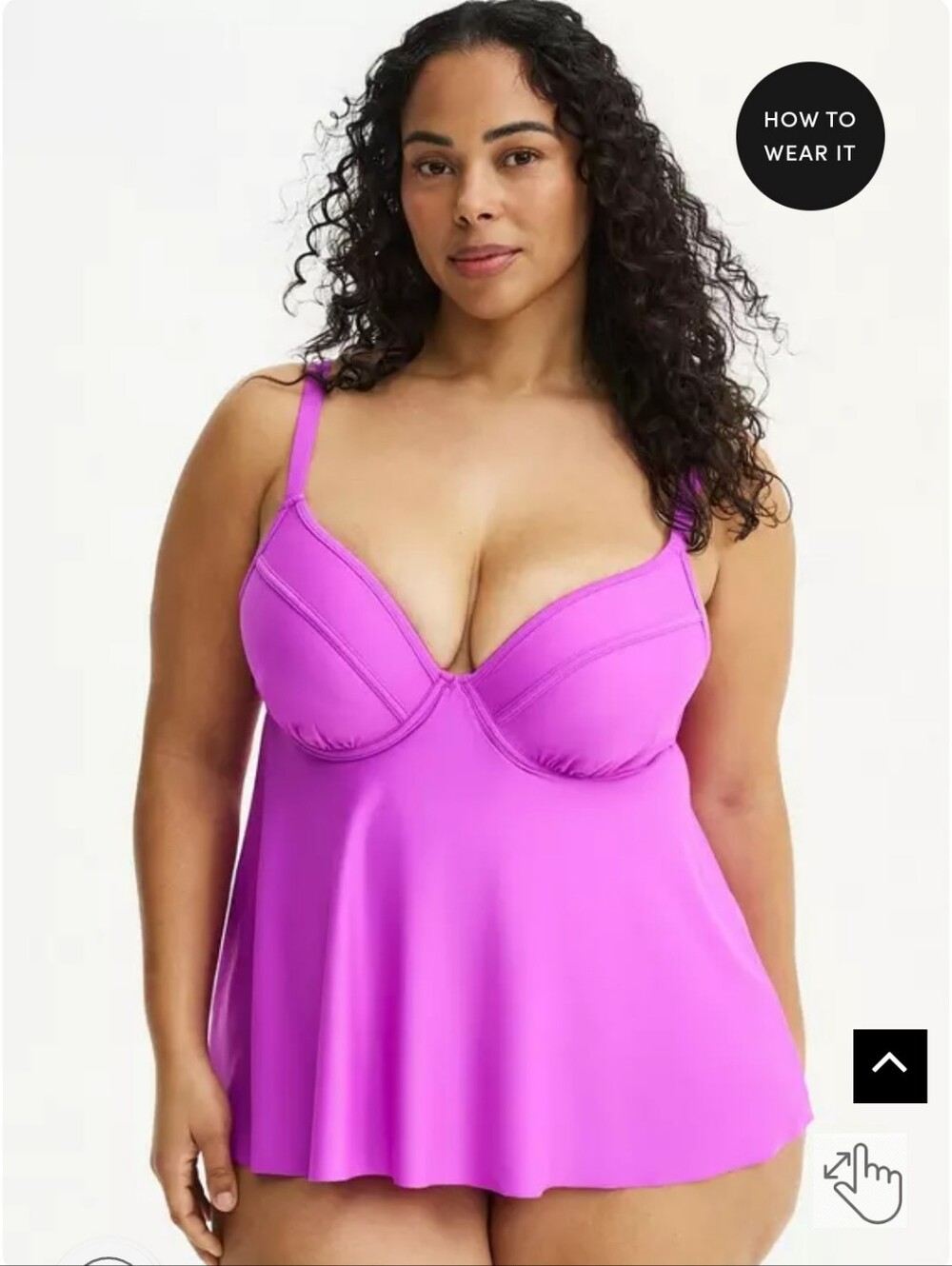 Torrid Magenta Wired Fit & Flare Tankini Top